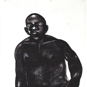 Mr. Brown, 1996 - charcoal on paper - 215 x 150 cm