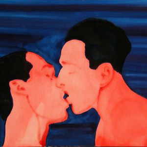 Le Baiser (Day), 2000 - acrylic on canvas - 100 x 150 cm