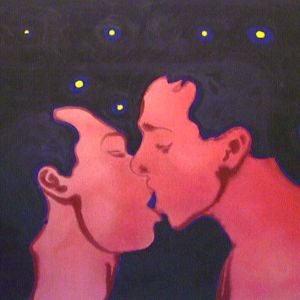 Le Baiser (Night), 2000 - acrylic on canvas  - 100 x 150 cm