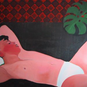 Desire (for Balthus), 2001 - acrylic on canvas - 160 x 200 cm