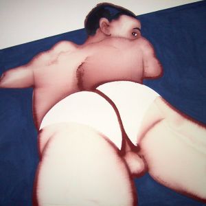 Marble Ass, 2001 - acrylic on canvas - 120 x 120 cm