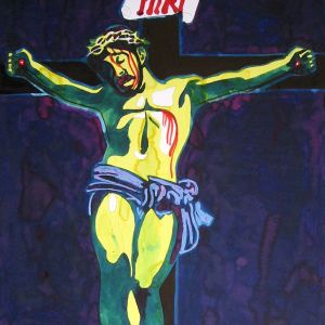 Crucifix II., 2004 - watercolor on paper - 100 x 70 cm