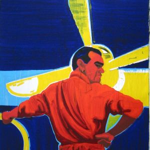 Saint, 2004 - oil on paper and canvas - 220 x 150 cm