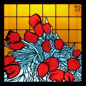 Tulips, 2005 - stained glass - ca 100 x 100 cm