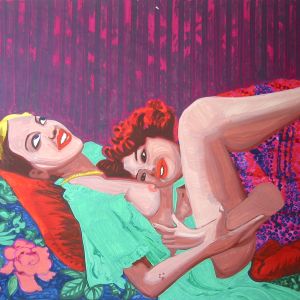 Joan and Elly, 2006 - acrylic on paper - 150 x 200 cm