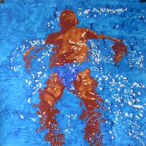 Le Baigneur, 2006 - acrylic on paper - 150 x 150 cm