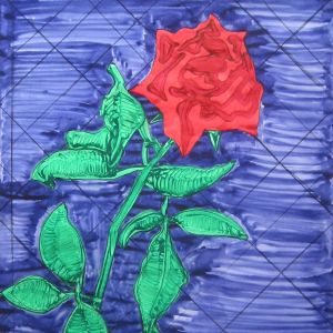 Rose (design for stained glass window), 2005 - ink on paper - ca 100 x 70 cm
