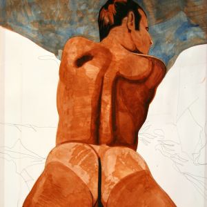 The Spirit in this Guy (Gott im Himmel), 2007 - watercolor on paper - ca 150 x 100 cm