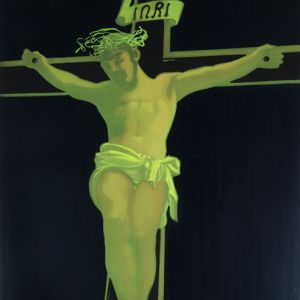 Green Crucifix, 2008 - oil on canvas - 220 x 150 cm