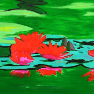 Nympheas, 2010 - oil on canvas - ca 70 x 230 cm