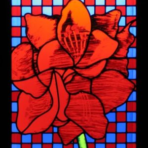 Amaryllis, 2005 - stained glass - ca 155 x 74 cm
